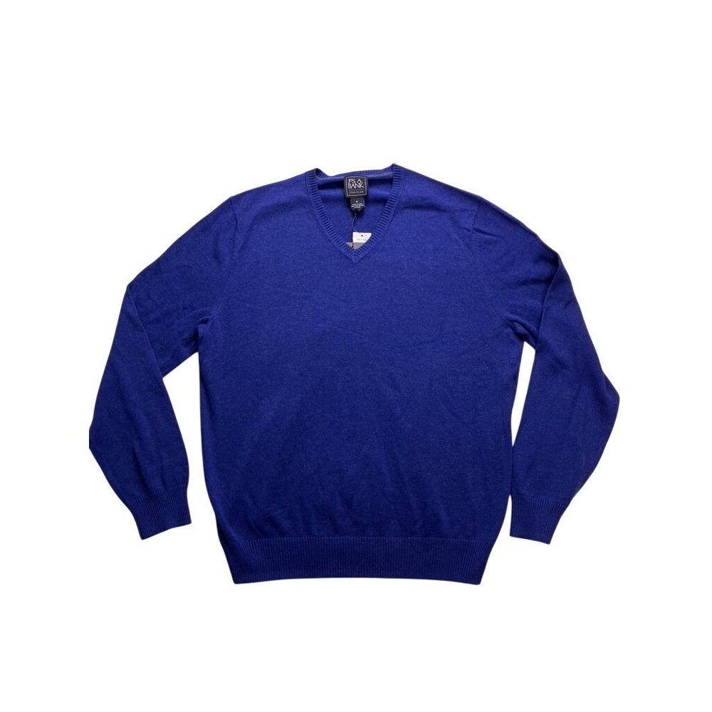 Jos. A. Bank Traveler V-Neck Sweater Mens Medium Blue New Pima Cotton Knit